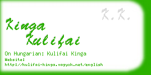 kinga kulifai business card